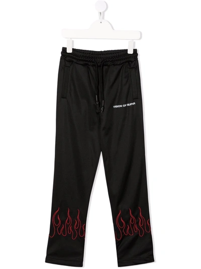 VISION OF SUPER FLAME-TRIM STRAIGHT JOGGERS