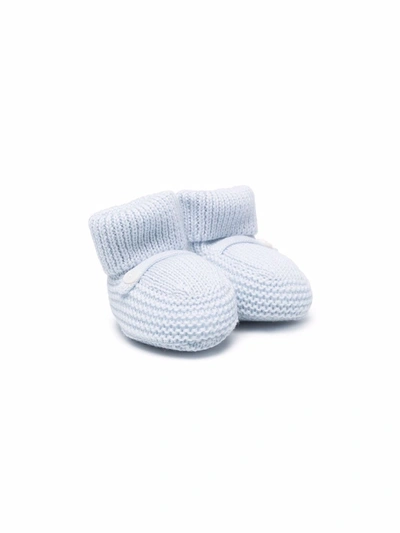 Little Bear Baby Button Slippers In Blue