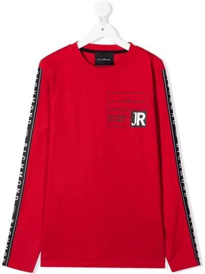 John Richmond Junior Teen Logo Stripe T-shirt In Red