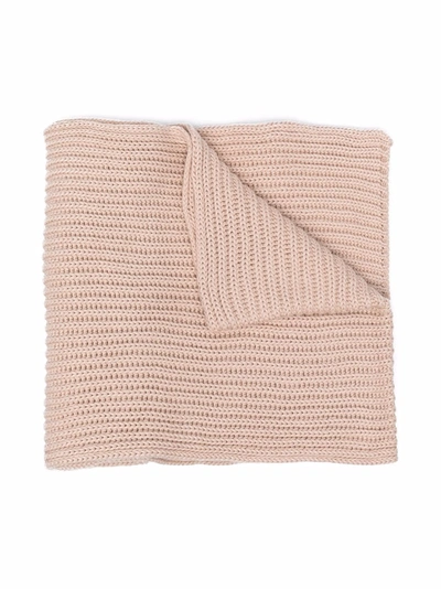 Calvin Klein Kids' Logo-patch Organic Cotton Scarf In Neutrals