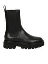 Santoni Leather Ankle Boots In Black