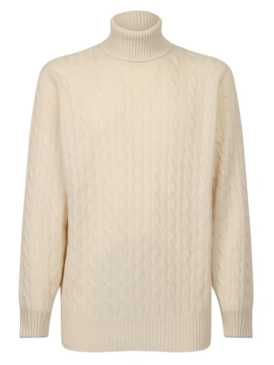 Brunello Cucinelli Pull C.alto Cashmere Treccia Panna In White