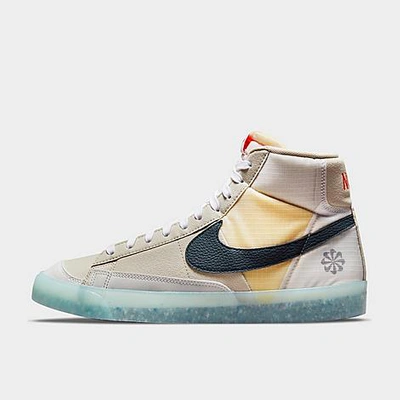 Nike Men's Blazer Mid '77 Move To Zero Casual Sneakers From Finish Line In Cream Ii/orange/glacier Ice/armory Navy
