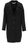 Palm Angels Logo-print Single-breasted Coat In Black