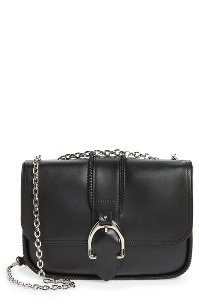 Longchamp Small Leather Crossbody Bag In Black