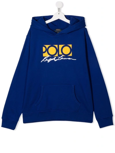 Ralph Lauren Kids' Logo Crew-neck Sweatshirt In 蓝色