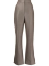 Low Classic High-waisted Flared Trousers In 褐色