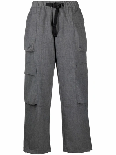 Bonsai Cargo-pocket Wool-blend Trousers In Grey