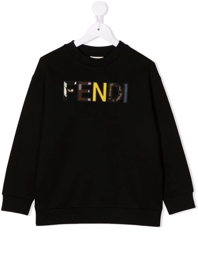 Fendi Kids' Logo Sweatshirt In Black