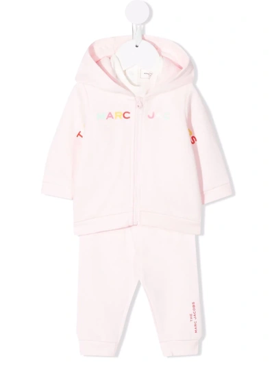 The Marc Jacobs Babies' Logo-print Tracksuit In 粉色