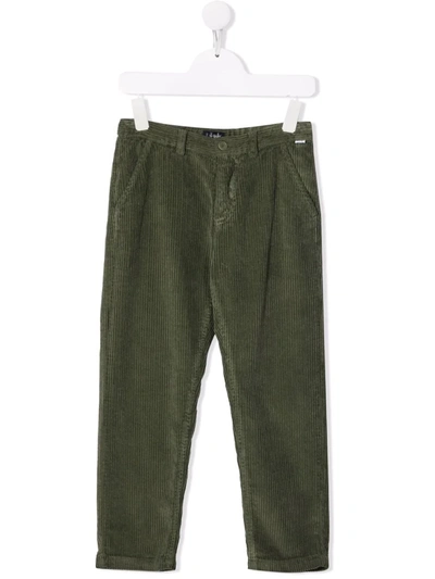 Il Gufo Kids' Corduroy Slim-cut Chinos In Green