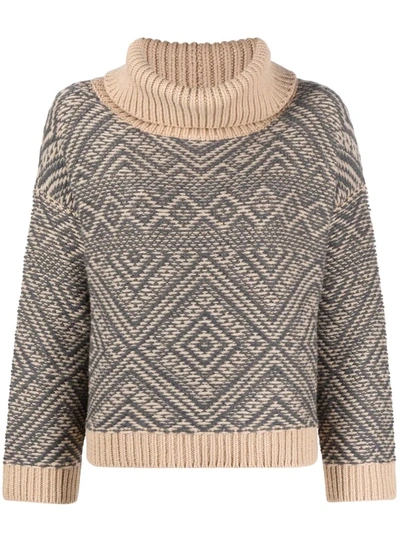 Fabiana Filippi Chunky-knit Roll Neck Jumper In Neutrals