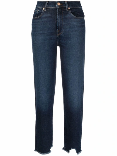 7 For All Mankind Malia High-rise Straight Jeans In Blue