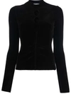 Msgm Cut-out Detail Knitted Top In Black