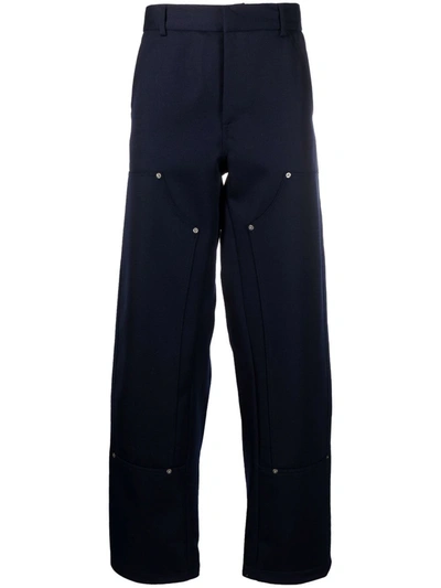 424 Straight-leg Cotton Trousers In Blue