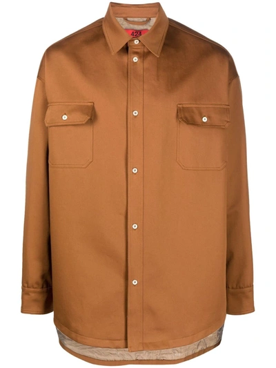 424 Fairfax Long-sleeve Shirt Jacket In Brown
