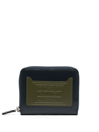 Porter-yoshida & Co Colour-block Leather Wallet In Blau