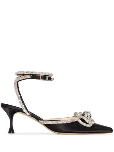 MACH&MACH DOUBLE BOW 65MM CRYSTAL-EMBELLISHED PUMPS