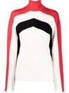 Jil Sander Colour-block Roll-neck Jumper In Weiss