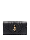 SAINT LAURENT LARGE FLAP WALLET IN GRAIN DE POUDRE EMBOSSED LEATHER