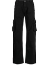 Alpha Industries Logo-detail Cargo Trousers In Schwarz