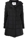Woolrich Mid-length Padded Coat With Classic Hood In Schwarz