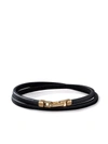 DAVID YURMAN 18KT YELLOW GOLD STREAMLINE DOUBLE WRAP LEATHER BRACELET