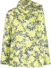 KENZO FLORAL-PRINT SPREAD-COLLAR PADDED JACKET