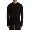 Rick Owens Black Cashmere Biker Crewneck Sweater In Black