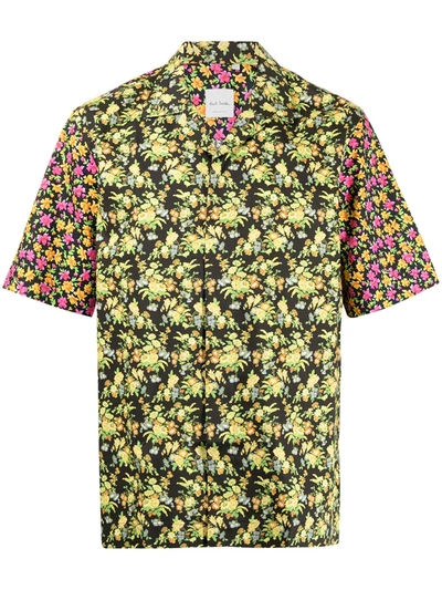 Paul Smith Mix Floral Print Shirt In Black