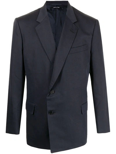 Dunhill Wrap Single-breasted Blazer In Blue
