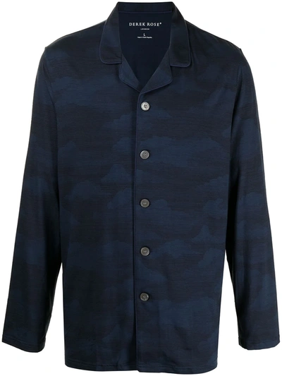Derek Rose Cloud-print Pyjama Set In Blue
