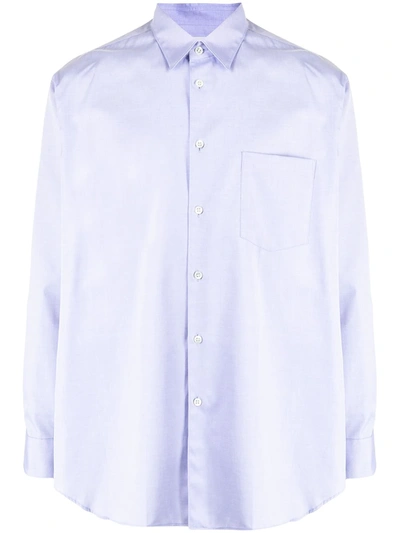 Comme Des Garçons Shirt Long-sleeve Cotton Shirt In Blue