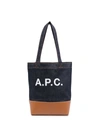 Apc Medium Logo-detail Denim Tote Bag In Blue