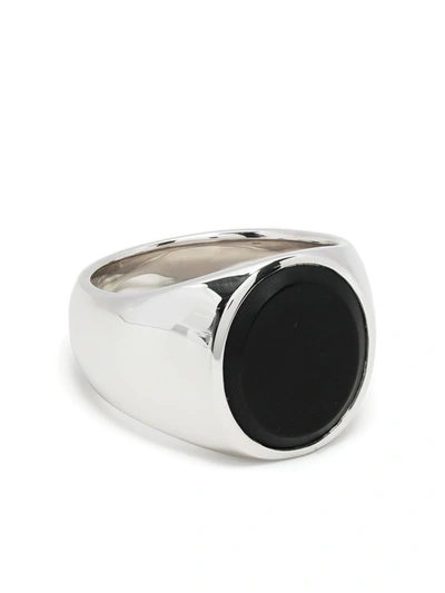 Tom Wood Lizzie Onyx Ring In Silver