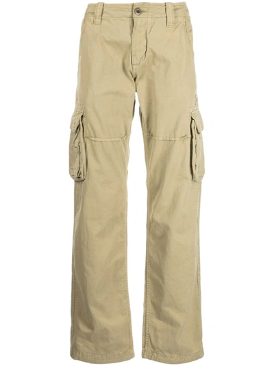 Alpha Industries Straight-leg Cargo Trousers In Brown