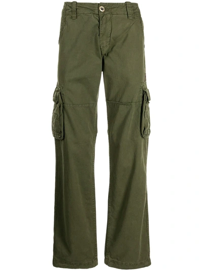 Alpha Industries Straight-leg Cargo Trousers In Green