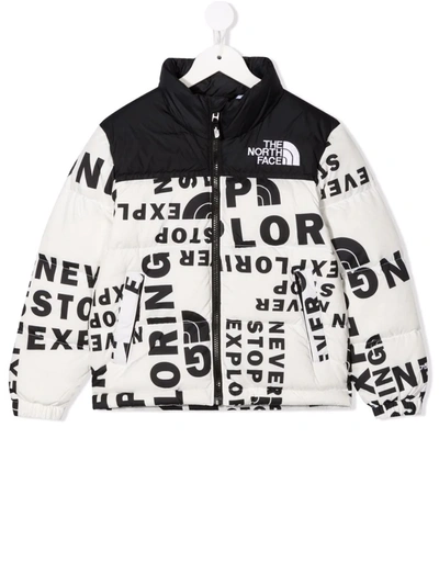 The North Face Kids' Nuptse 1996 Logo-print Jacket In White