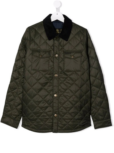 Barbour Kids' Quilted-effect Jacket In Green