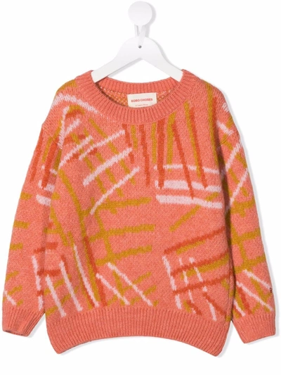 Bobo Choses Kids' Abstract Print Jumper In Pink