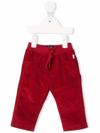 Il Gufo Ribbed Trousers With Drawstring In Red