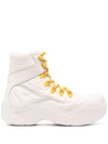 Bottega Veneta Lace-up Boots In Neutrals
