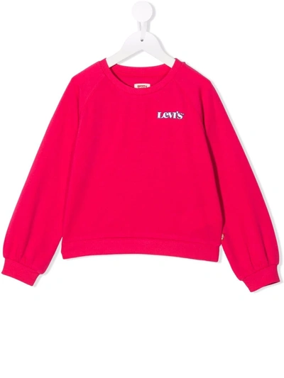Levi's Kids' Embroidered Logo Sweatshirt In Pink