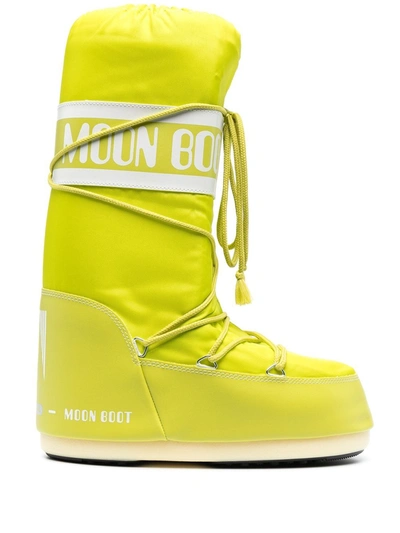 Moon Boot Icon Lace-up Snow Boots In Lime