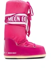 Moon Boot Icon Shell And Faux Leather Snow Boots In Pink