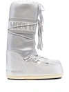 Moon Boot Icon Lace-up Snow Boots In Silver