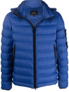 Peuterey Logo-patch Hooded Puffer Jacket In Blau