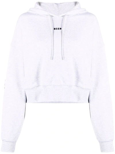 Msgm Logo Hoodie In White