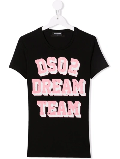 Dsquared2 Teen Dream Team T-shirt In 黑色