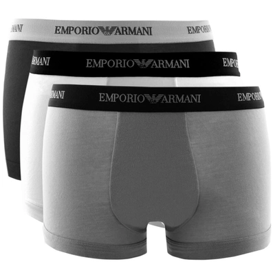 Armani Collezioni Emporio Armani Underwear 3 Pack Trunks In Grey